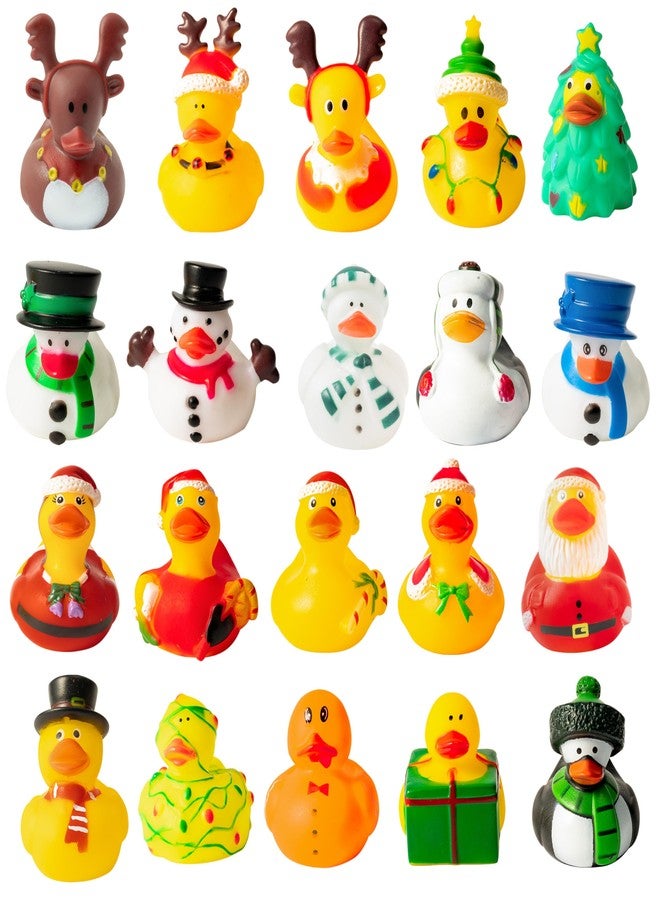 Haooryx Christmas Rubber Duckies Toy - 20Pcs Novelty Santa Elk Snowman Christmas Duck Decoration for Kid Xmas Winter Party Favors Goodie Bag Stucking Fillers Classroom Prizes Duck Birthday Gift Supply - Image 1